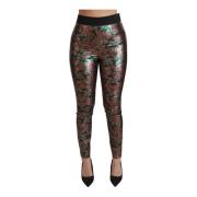 Luksus Grøn Bronzeblad Leggings