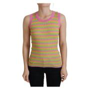 Multifarvet Silke Vest Pullover Tank Top