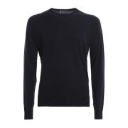 Blå Merinould Pullover Sweater