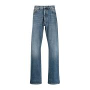 Stonewashed Denim Jeans med opsmøg