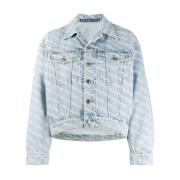 Blå Denim Jakke med Stil/Model Navn