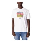 Stilfuld Hvid Printet T-shirt