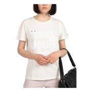 Rund Hals T-Shirt med Kaffe Print