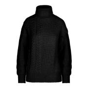 Kabelstrikket rullekrave sweater