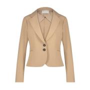 Beige Blazer i Teknisk Jersey