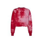 Rød og Pink Tie-Dye Oversize Sweatshirt