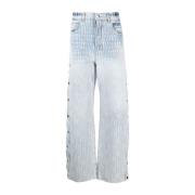 Luksus Jacquard Snap-Off Straight Leg Jeans