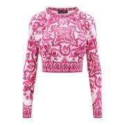 Silke Maiolica Print Crop Top