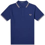 Slim Fit Twin Tipped Polo i French Navy / Ecru / Warm Stone