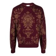 Mørkerød Blomsterindlæg Sweater