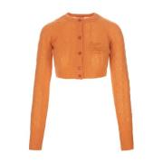 Orange Cashmere Strikjakke