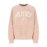 Pink Crew Neck Sweatshirt til Kvinder