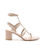 Powder Pink Rockstud Ankelrem Sandaler