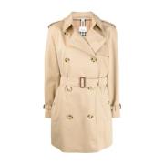 Beige Bomuldsgabardine Trenchcoat