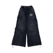 Sorte Denim Cargo Bukser