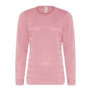 Struktureret O-Neck Pullover Bluse