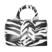 Sort Zebra Læder Mini Taske