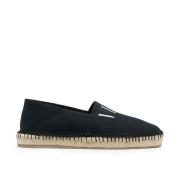 Sorte Canvas Espadrilles med VLTN Print