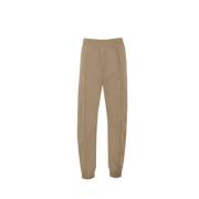 Beige Tech Nylon Joggingbukser med elastisk talje