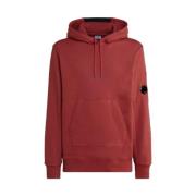 Diagonal Raised Fleece Hoodie (Ketchup - Rød)