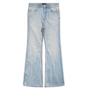 Lysblå Højtaljede Wide-Leg Jeans