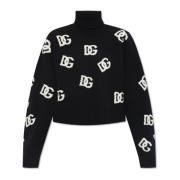 Monogrammeret uld turtleneck sweater