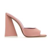 Pink Satin Devon Mules - 11,5 cm Hæl