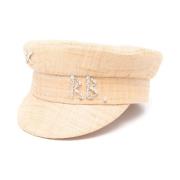 Beige Halm Kurvet Hat