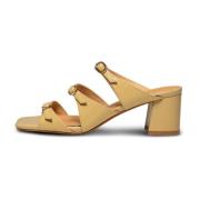 Buckle Mule Læder - Beige