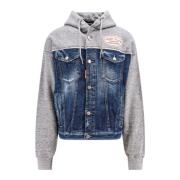 Logo Patch Bomuld Denim Sweatshirt