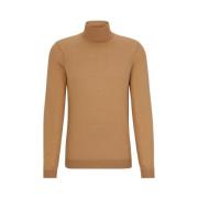 Slim Fit Rullekrave Sweater i Beige