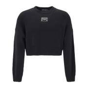 Cropped Pullover med Ribkanter