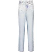 Blå Twill Straight Leg Jeans