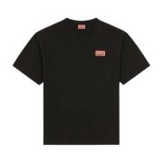 Sort Logo T-shirt med Kenzo Paris Print