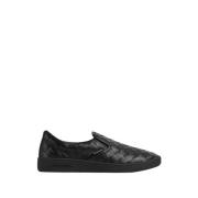 Sorte Læder Slip-On Sneakers