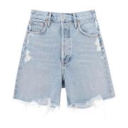 Vintage Denim Shorts med Råkant