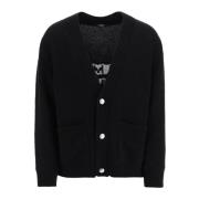 Kontrast Jacquard Logo Cardigan