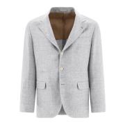 Deconstructed Linen Wool Silk Blazer