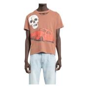 Rippet Krave Skull Rød Bil T-Shirt