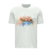 Pastelgrøn Trykt Kortærmet T-Shirt