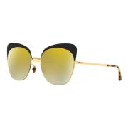 Shiny Gold Matte Black Sunglasses ANNELI