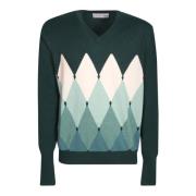 Grøn -Hals Kasjmir Sweater