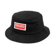 Sort Broderet Logo Bucket Hat