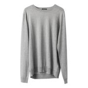 Luksus Silke-Bomuld Crew Strik Sweater