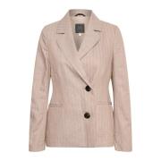 Stribet Blazer Jakke Ler