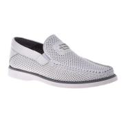 Loafer in white perforated calfskin