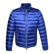 Down jacket in electric blue nylon