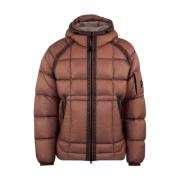 Brun Shell Hooded Down Jakke