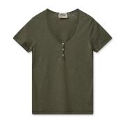 Mos Mosh Mmastin Basic Tee Toppe T-Shirts 160930 Burnt Olive