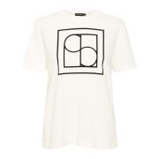 Hvid Top Stilfuld T-shirt